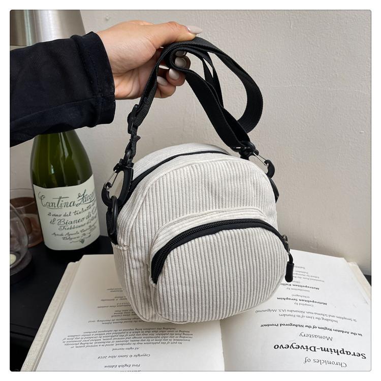 

New Corduroy Shell Crossbody Bag Women Simple Versatile Shoulder Bag Lightweight Comfortable and Versatile Texture Phe Bag білий