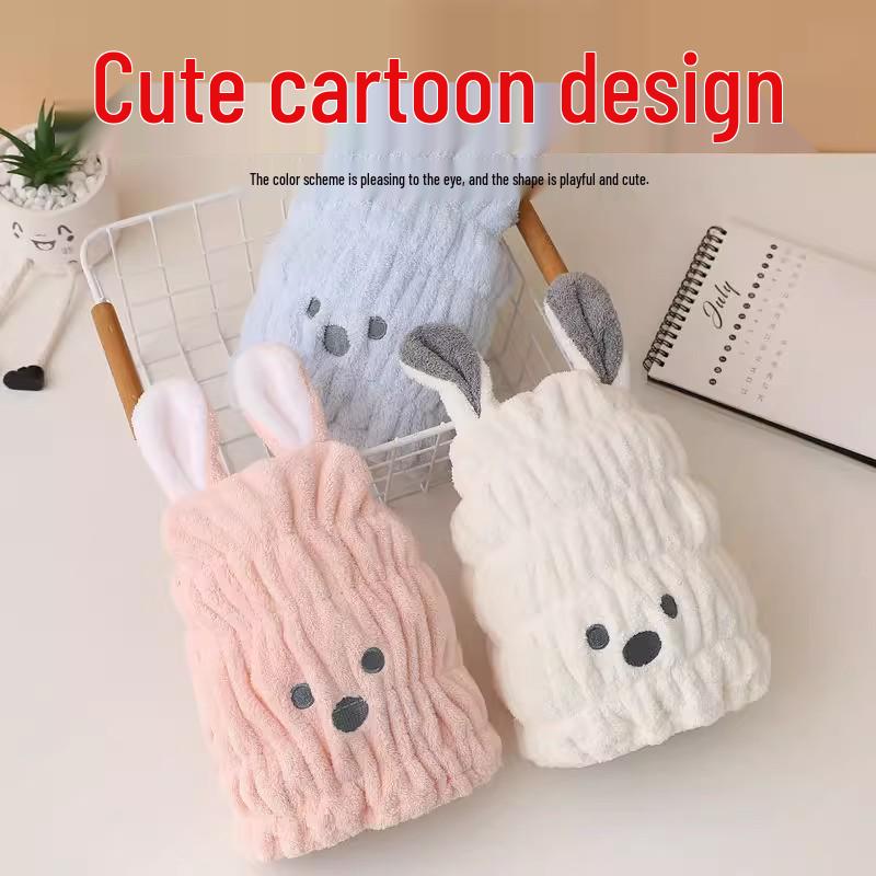 Super Absorbent Quick-Dry Kids' Hair Towel Cap - Cute Design for Bath and Drying