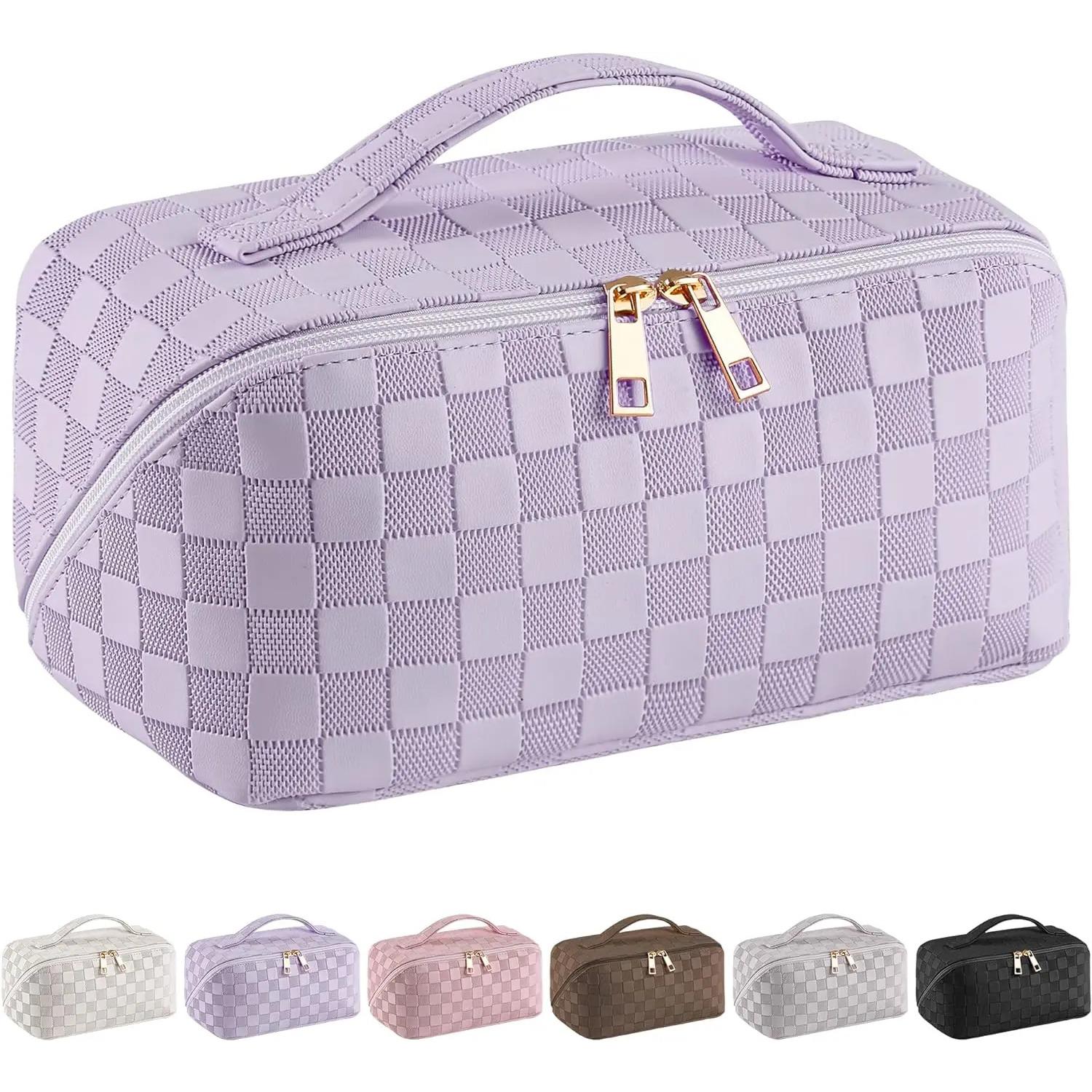 

Дорожная косметичка большой вместимости - косметичка, водонепроницаемая косметичка из искусственной кожи, женская портативная дорожная косметичка с ручкой