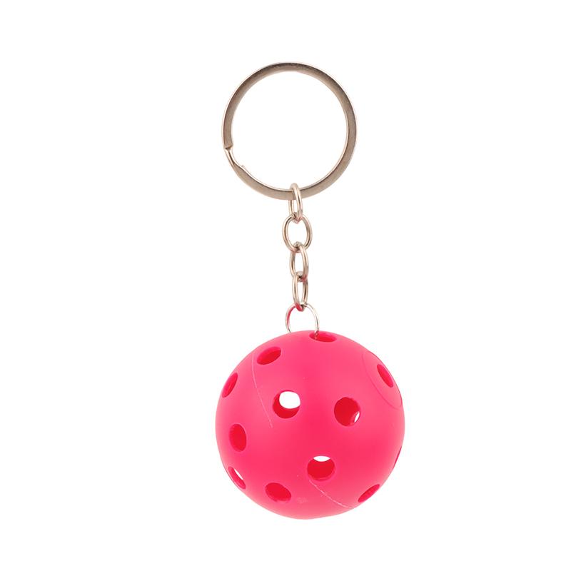 Creative Pickleball Racket Metal Keychain Colorful Hollow Golf Ball Keychains Pickle Dink Ball Fans Party Gift Bag Pendant