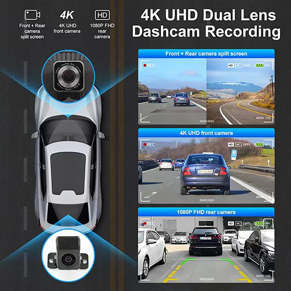 9-inch HD Wireless CarPlay, WiFi Dual-lens Dashcam, Car Navigation System, Equipped with Optical Sensor