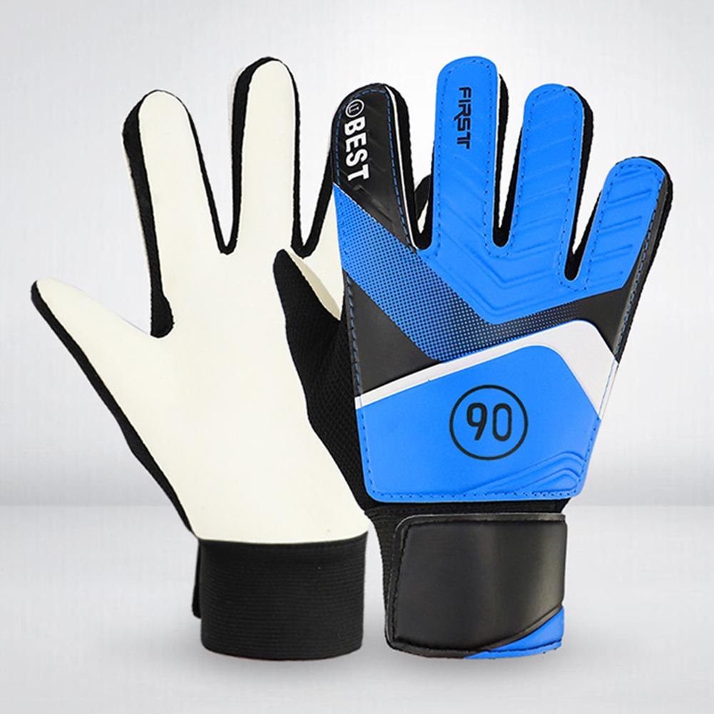 1 Pair Children Anti-Slip Glove PU Lightweight Goalkeeper Gloves Full Finger Protection Thickened Latex Football Gloves For Kids
