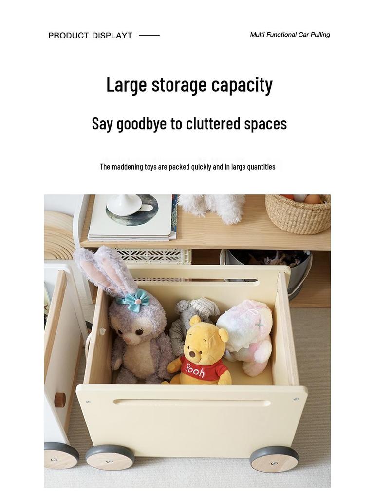 Children's Playhouse Shopping Cart Toy - Educational Storage Trolley for Kids