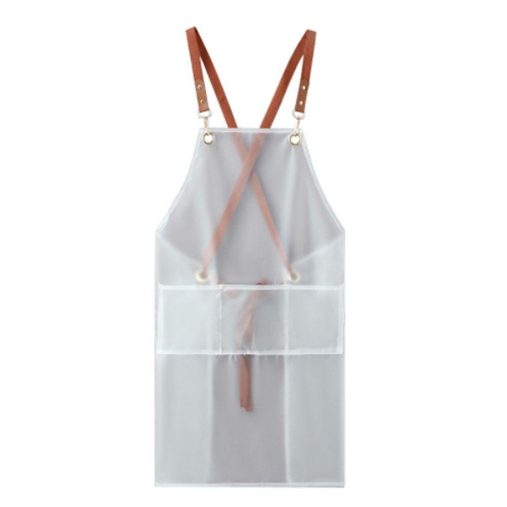Waterproof TPU Apron With Pockets Cooking Apron Cleaning Tool Kitchen Apron  Kitchen