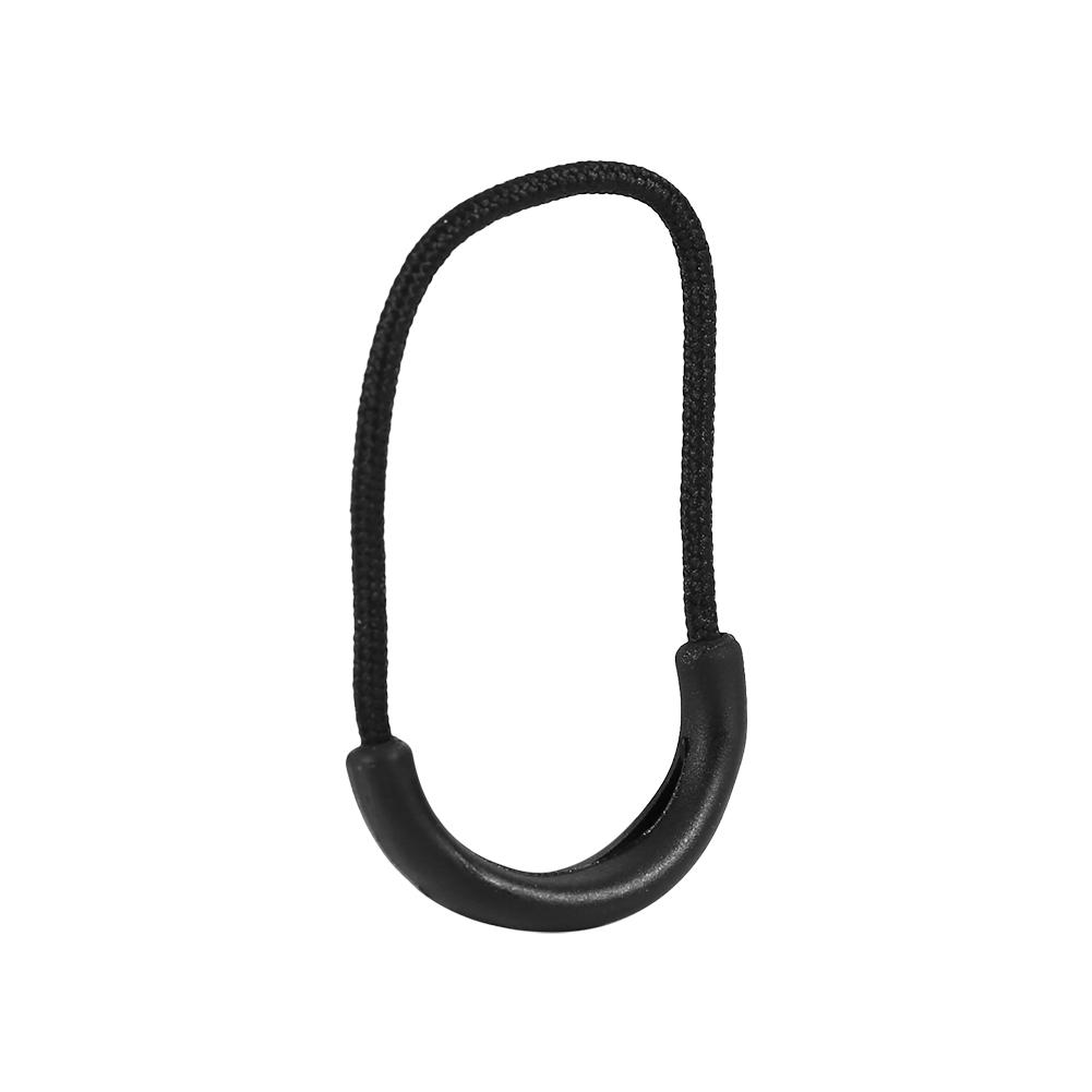 10pcs Black Plastic EDC Smile Style Zipper Pulls Cord Rope For Clothing Bag Accessories