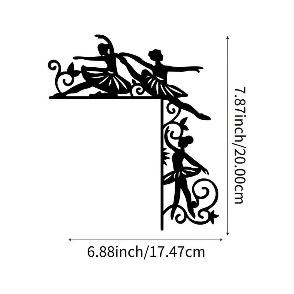1pc Metal Ballerina Wall Sticker – Decorative Door Corner & Frame Art, Elegant Hanging Wall Art for Dance-Themed Decor