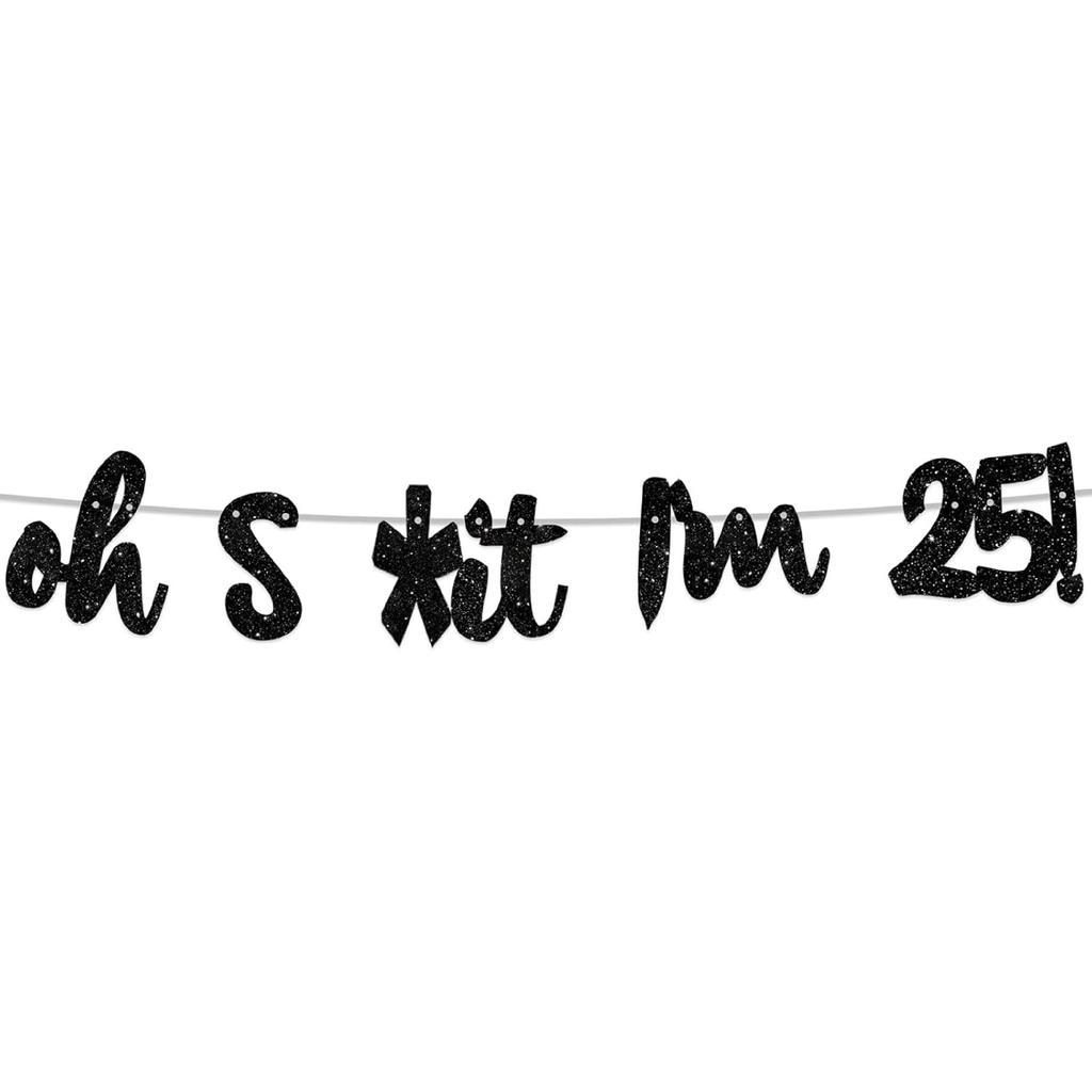 Oh I’m 30! Banner Backdrop Glitter Black Hallo Thirty Cheers to 30 Years Old Theme Decor for Man Woman Happy 30th Birthday Party Photo Studio Prop