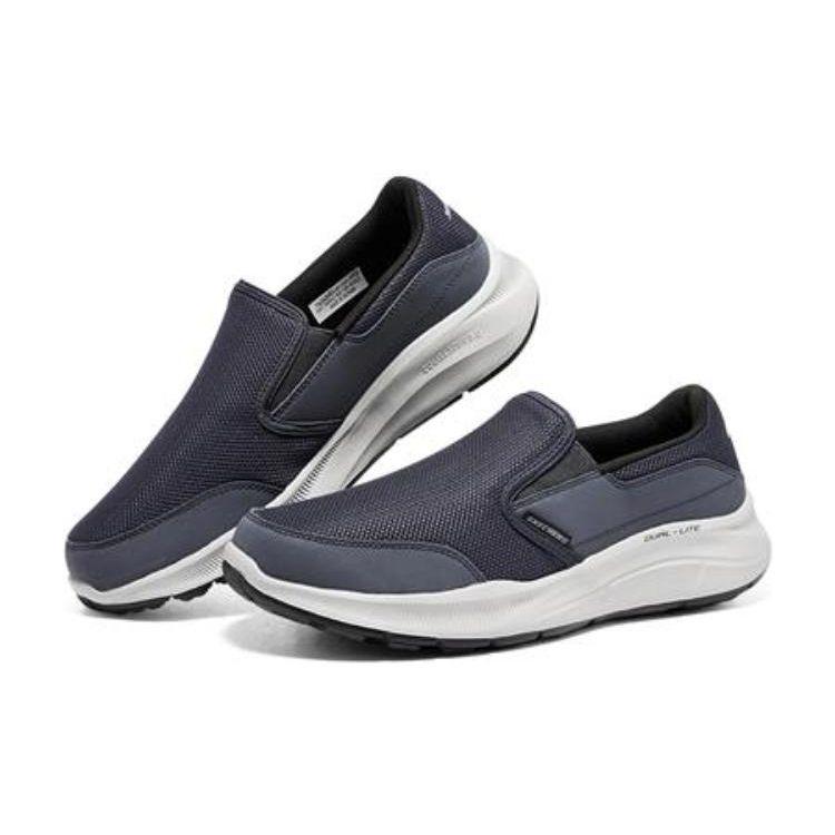 Skechers Equalizer 5.0 Fabric Leather Comfortable Durable Breathable Low Top Lifestyle Casual Shoes Men sneakers Navy-Blue 232515-NVY
