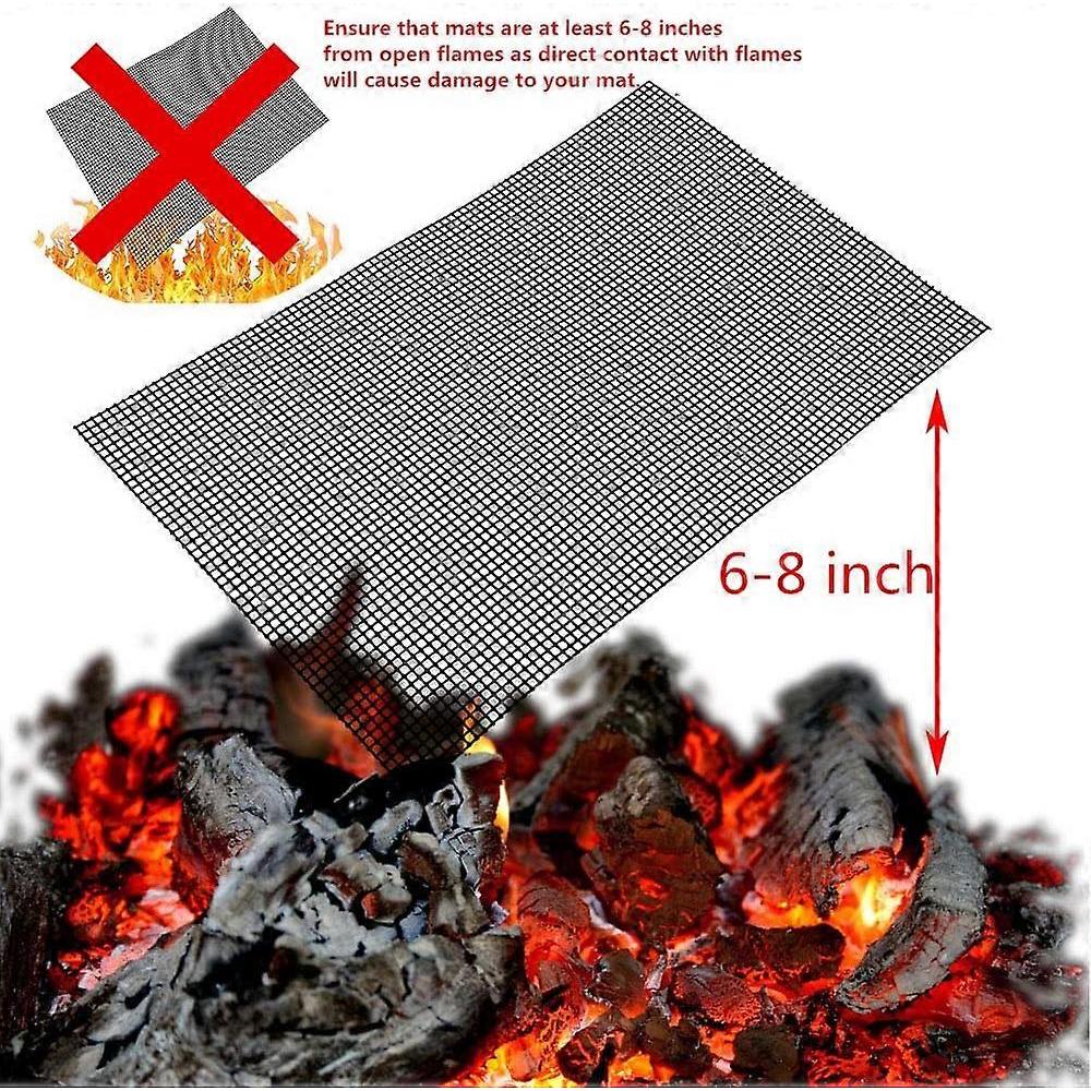 BBQ Grill Mesh Mat Set 3 PCS Non Stick Grilling Mesh Reusable Heat Resistant BBQ Teflon Grill Mats for Grilling Meat,Veggies, Cooking, Baking40x33cm
