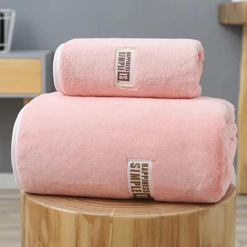 **Thickened Coral Fleece Absorbent Bath Towel Set - No Shedding** 35x75cm Towel