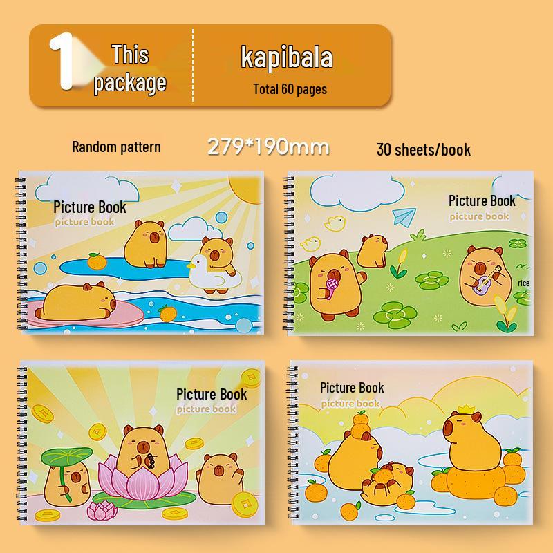 Утолщенная книжка-раскраска с мультяшными рисунками для 1-2 классов: Темы  Панда  и  Милая девочка  для юных художников