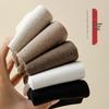 Women's Mid-Calf Solid Color Cotton Socks - Anti-odor, Thin, Warm, Black & White, Suitable for Spring, Summer, and Autumn.