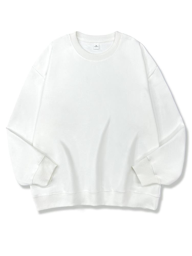 Sweater, Autumn and Winter Long-sleeved Solid Color Composite Sweater Trendy Brand Casual Loose Round Neck Sweater Light Version