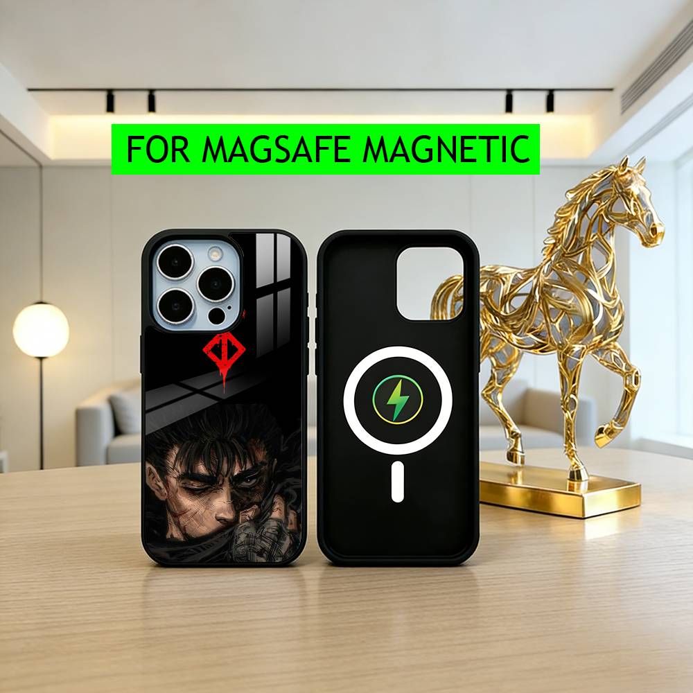Classic B-Berserk BG G-Guts Phone Case For iPhone17,16,15,14,13,12,11 Plus,Pro Magnetic with Magsafe Wireless Charging iPhone14PROMAX