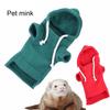 Cute Ferret Hoodie Solid Color Drawstring Hooded Sweatshirt Thick Fluffy Pet Hoodie Foreleg Elastic Hamster Guinea Clothes