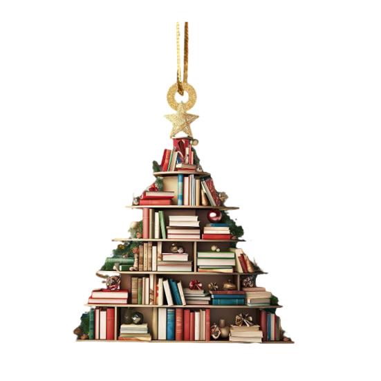 

Рождественская елка подвесное украшение акриловая форма дерева книжная полка подвеска книга сложенная автомобиль зеркало заднего вида украшение для елки декор A