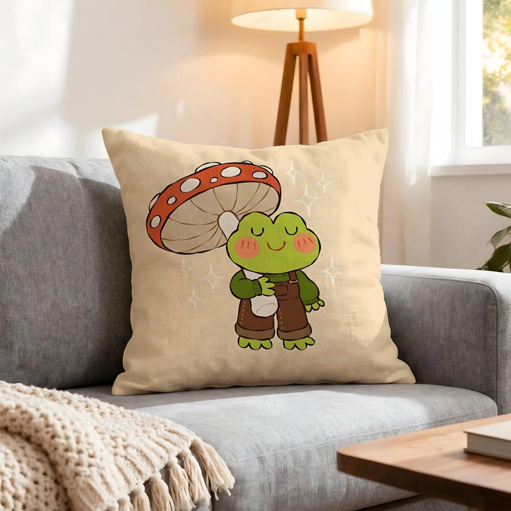 Animal Cute Frog Cushion Cover 1Pcs Decorative Covers Soft Cushion Case For Sofa Couch Decor 40X40 45X45 Pillowcases