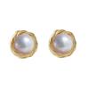 Vintage 6A Freshwater Pearl Stud Earrings - Elegant Light Luxury Gift for Women
