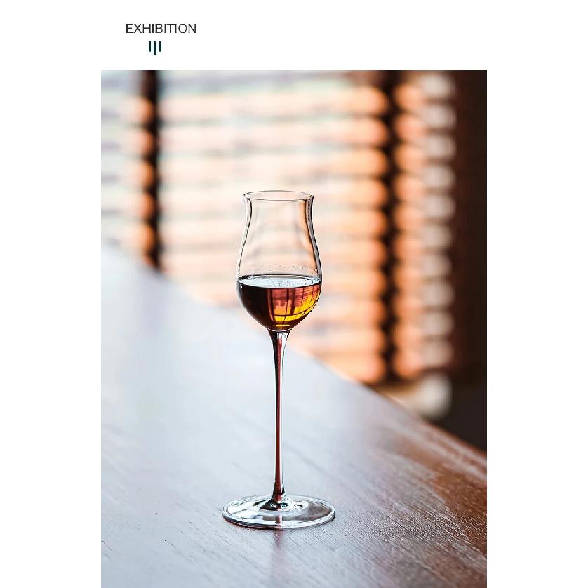 Handmade Crystal Flared Wine Glass Red Rod Sweet Whiskey Tasting Glass for Enhanced Aroma And Flavor Experience
