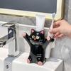 Cartoon Animal Cat Toothbrush Holder Anti-Slip Base Toothpaste Storage Shelf  Bathroom Organizer