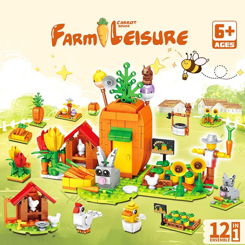 Rabbit Micro Building Blocks Mini Bricks Animal Bunny Model DIY Educational Puzzle Toys for Children Easter Birthday Gifts kids
