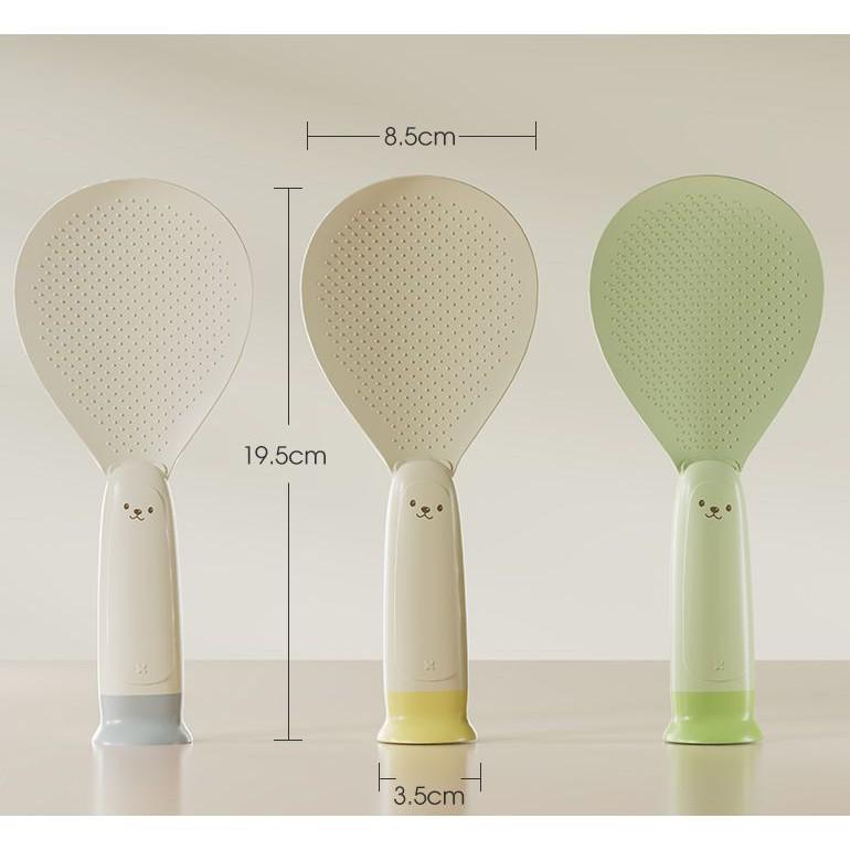 

High Heat Resistant Non-Stick Rice Spoon with Suction Cup Stand, Food Grade, Ideal for Household Rice Cookers жовтий