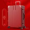 20-inch Bright Red Bridal Dowry Suitcase with Aluminum Frame and Combination Lock