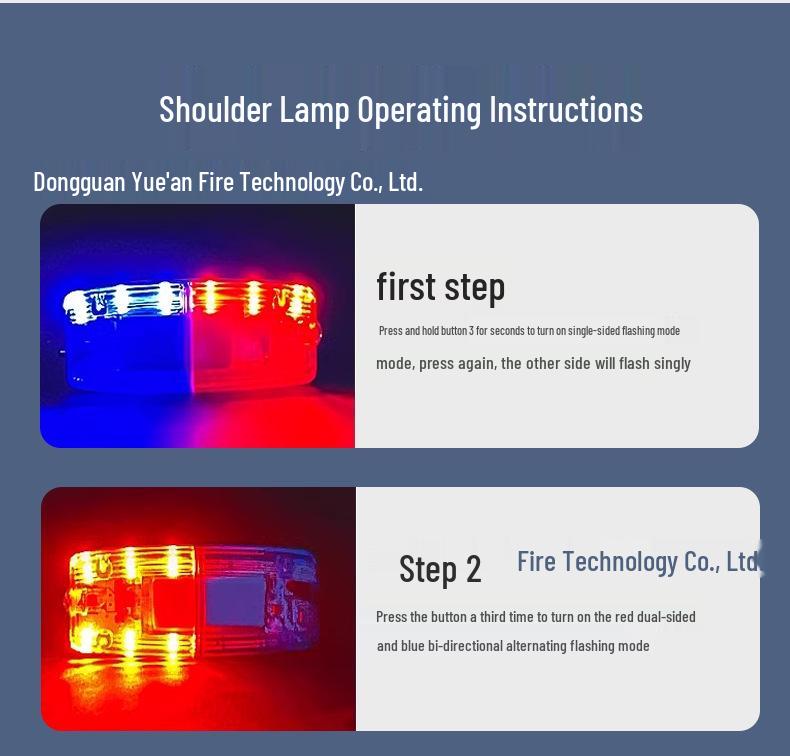 LED Red/Blue Flashing Security Shoulder Light - Clip-On Patrol Warning Light