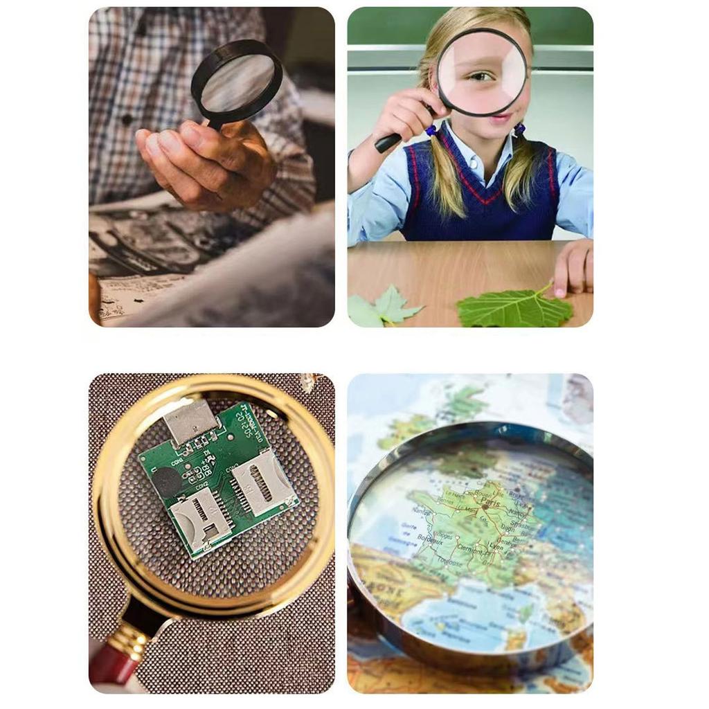 Magnifying Glass 5X 13X 20X Handheld Magnifier UV Light with 30pcs LED for Rding Inspection