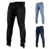 Středně vysoký zip Fly Multi Kapsy Muži Džíny Jaro Podzim Slim Fit Tužka Denim Kalhoty Streetwear