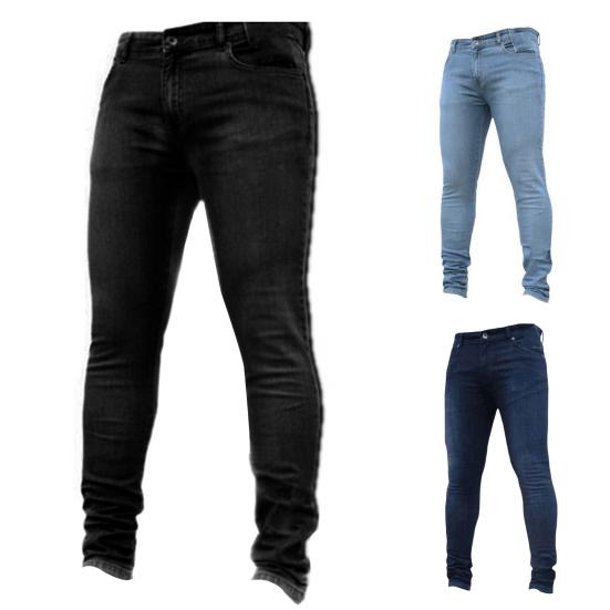 Středně vysoký zip Fly Multi Kapsy Muži Džíny Jaro Podzim Slim Fit Tužka Denim Kalhoty Streetwear