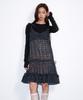 Opening Sunshine Frill Shirred Dot Mini Dress Black