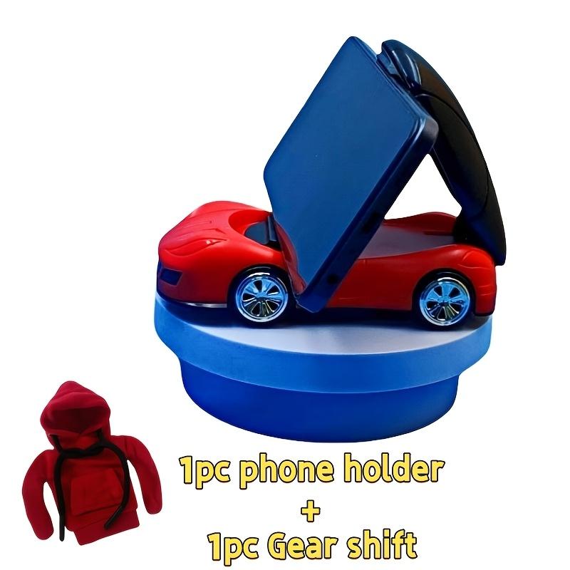 Car Model Phone Holder Set(1pc Phone Holder+1pc Shift Gears), Foldable Car Dashboard Phone Holder, 360 ° Rotating Universal Phone Holder,