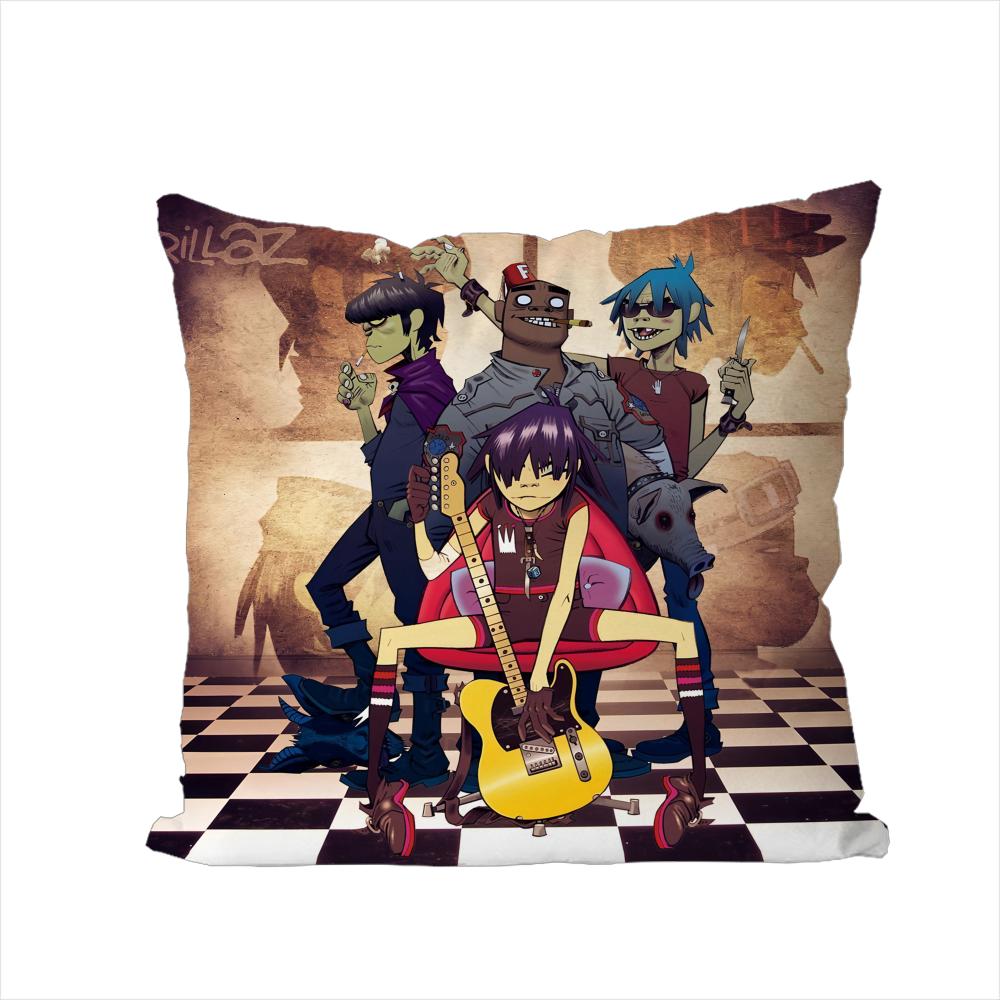 GGorillaz Music Pillow Case For Car Sofa Decorative Home Doublesided Print Plush Square Throw Pillow Cushion Cover