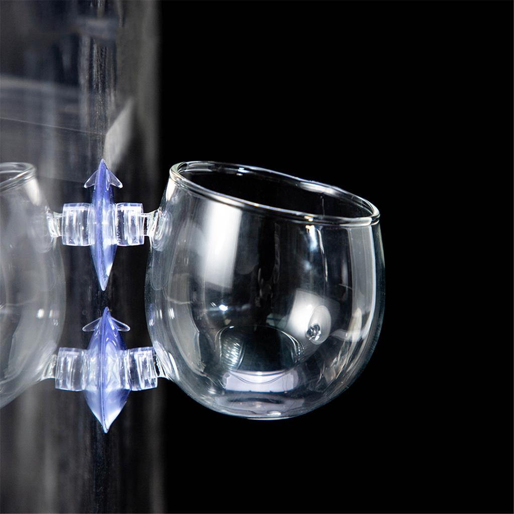 Glass Aquarium Plant Pot for Various Fishtanks with Suction Cup for Freshwater Saltwater Aquarium Landscape Plant Cup