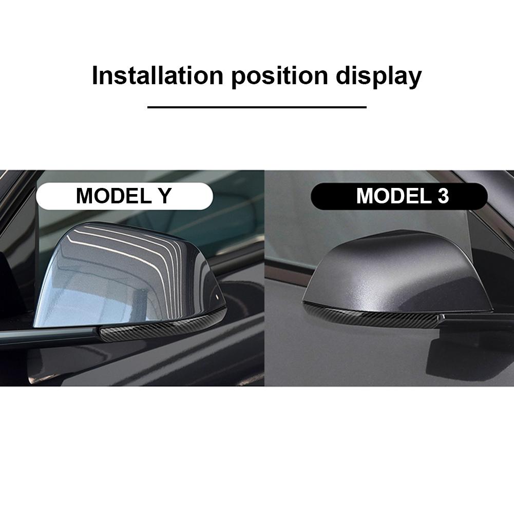 Für Tesla Model Y Juniper 2026 Model 3 Highland 2026 ABS Rückspiegel Kollisionsschutzleisten Verkleidung Kratzschutz Aufkleber Abdeckung
