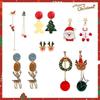 Festive Christmas Colorblock Earrings: Asymmetrical Tree & Gingerbread Man Design