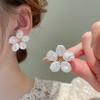 Zircon Mermaid Ji Pearl Geometric Oval Earrings French Light Luxury Premium Stud Earrings Temperament Earrings