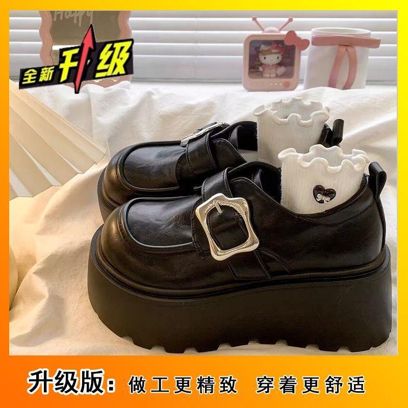 British Style Platform Retro Muffin Single Shoes Autumn New Fashionable Versatile Round Head Height Increase Small Leather Shoes