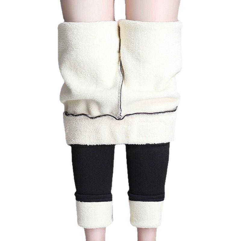 Extra Thick Winter Sherpa Leggings Women Outdoor Wear Fleece Lined Ankle Pants High Waist Stretchy Warm Thermal Cotton Pants