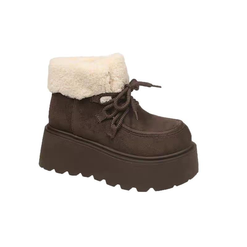 Muffin dicksohlige erhöhende Schneestiefel Damen 2025 neue Winter Samt warme kurze Stiefel Martin Stiefel flauschige Baumwollschuhe