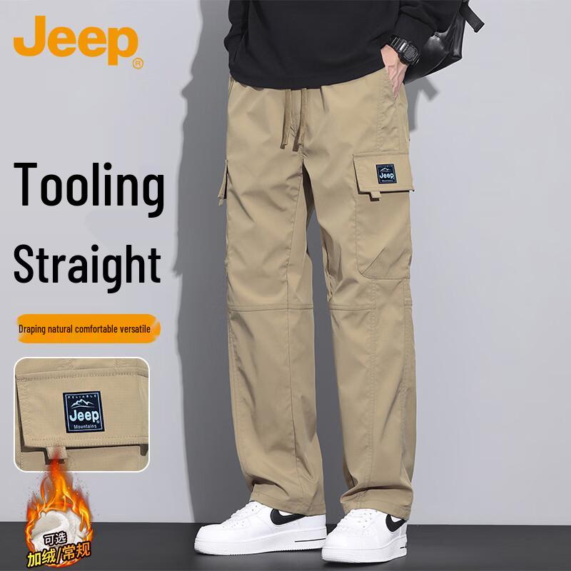 JEEP Men s Autumn/Winter Loose Multi-Pocket Cargo Pants XL