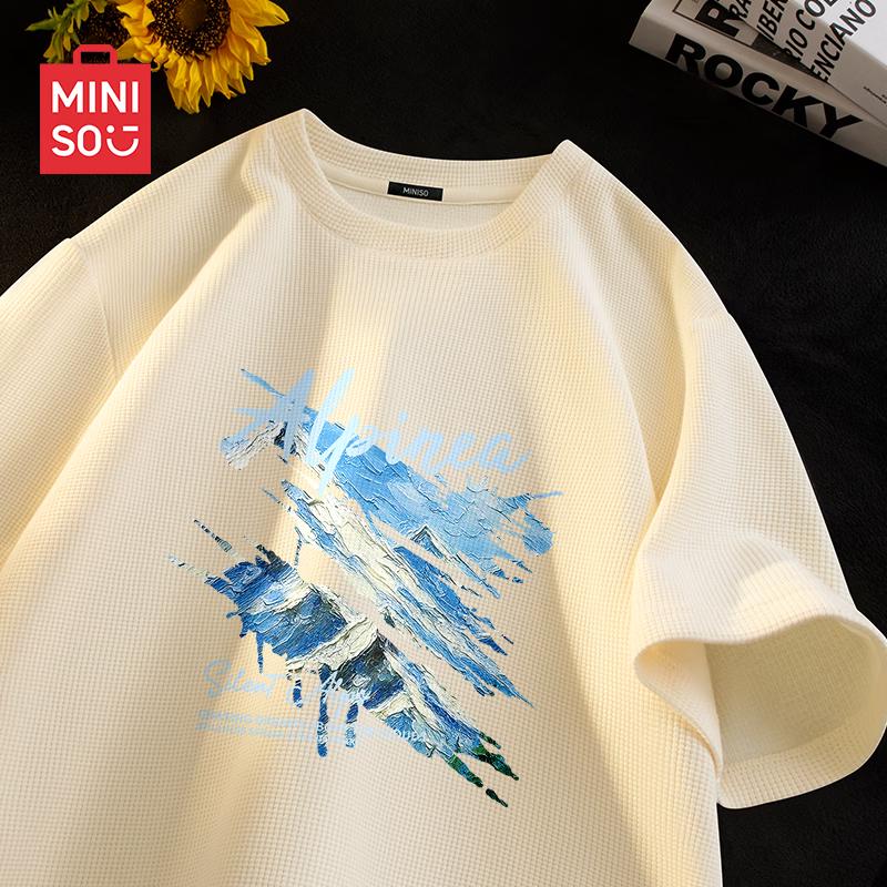 MINISO Men s Waffle Knit Short Sleeve T-Shirt 2XL