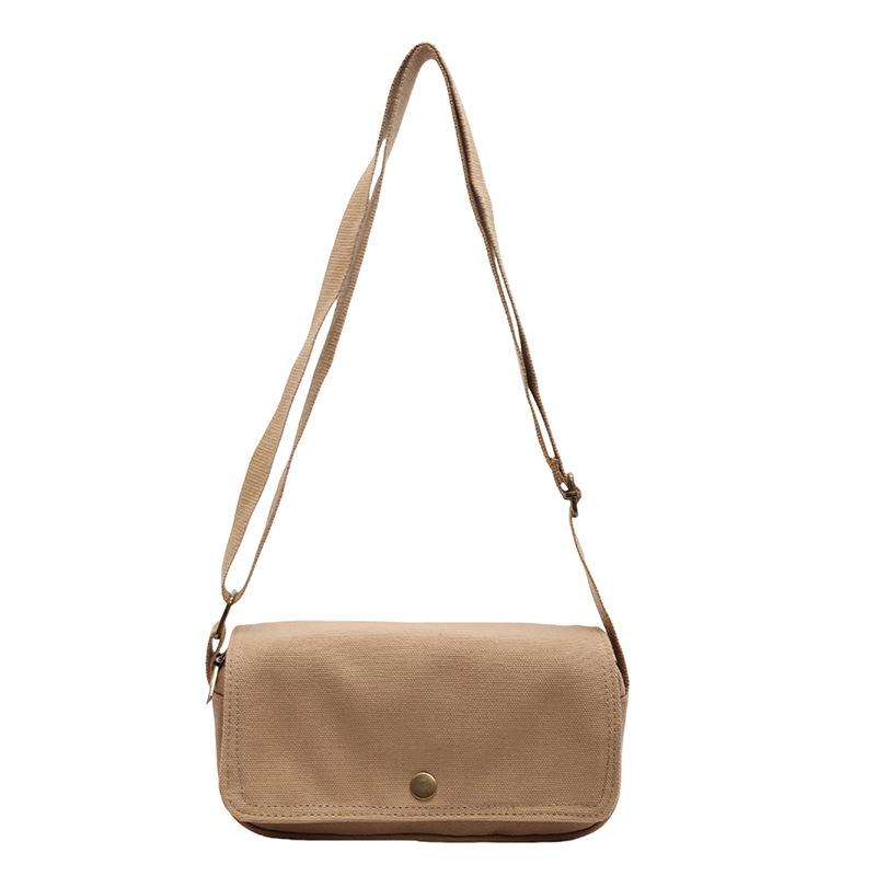 Módní plátěná crossbody malá čtvercová taška 2025 ležérní taška přes rameno dámská jednoduchá jednobarevná podpažní taška přeshraniční