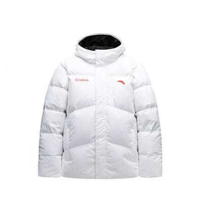Anta Waterproof Windproof Warm Minimalist Letter Comfortable Long Sleeve Down Jacket Unisex Outerwear White 172517901-1