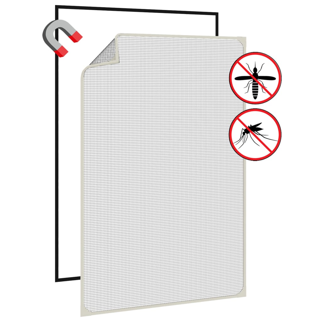 Magnetic Insect Screen for Windows White 80 X 120 Cm