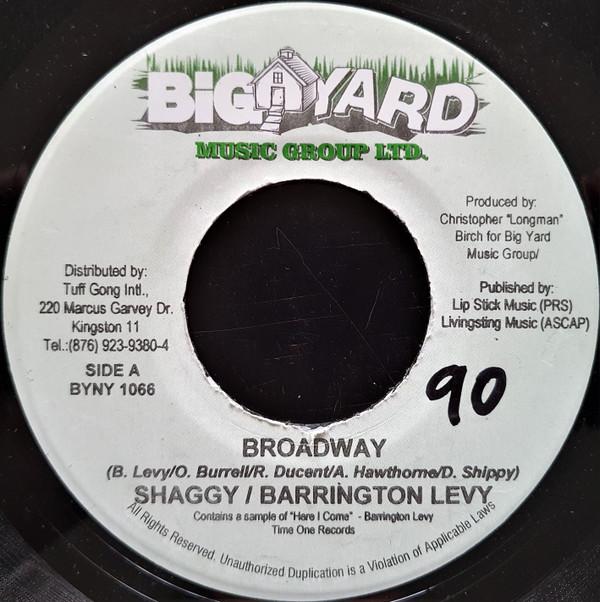 

7inch Record SHAGGY / BARRINGTON LEVY - Broadway BYNY1066 Big Yard Music 2006 Jamaica Reggae, Ska & Dub Used