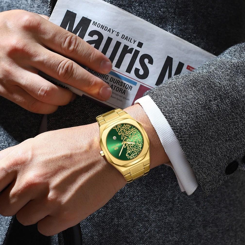 Arabic Digital Quartz Watch Men'S Watch Marble High-End Calendar Watch