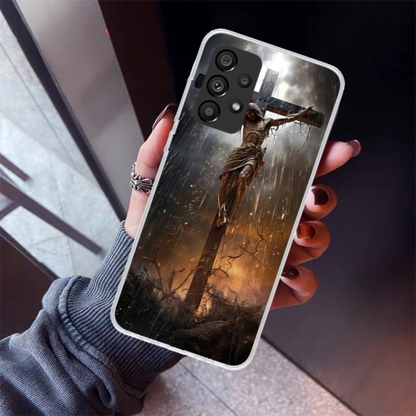 Christian Cross Design Phone Case For Samsung Galaxy A17 A57 A37 A16 A26 A36 A56 A15 A25 A35 A55 A14 A13 A54 A53 A34 A24 A33 A23