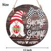 CYNOSA Interchangeable Seasonal Gnome Sweet Gnome Welcome Sign Front Door Decor Wooden Gnome Door Hanger, 12 Inches Farmhouse Wall Sign Gnome Decor